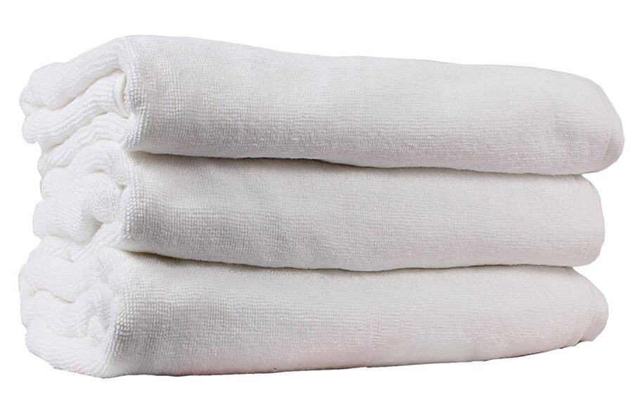 Cotton Bath Towels White Set of 3 - Image 2