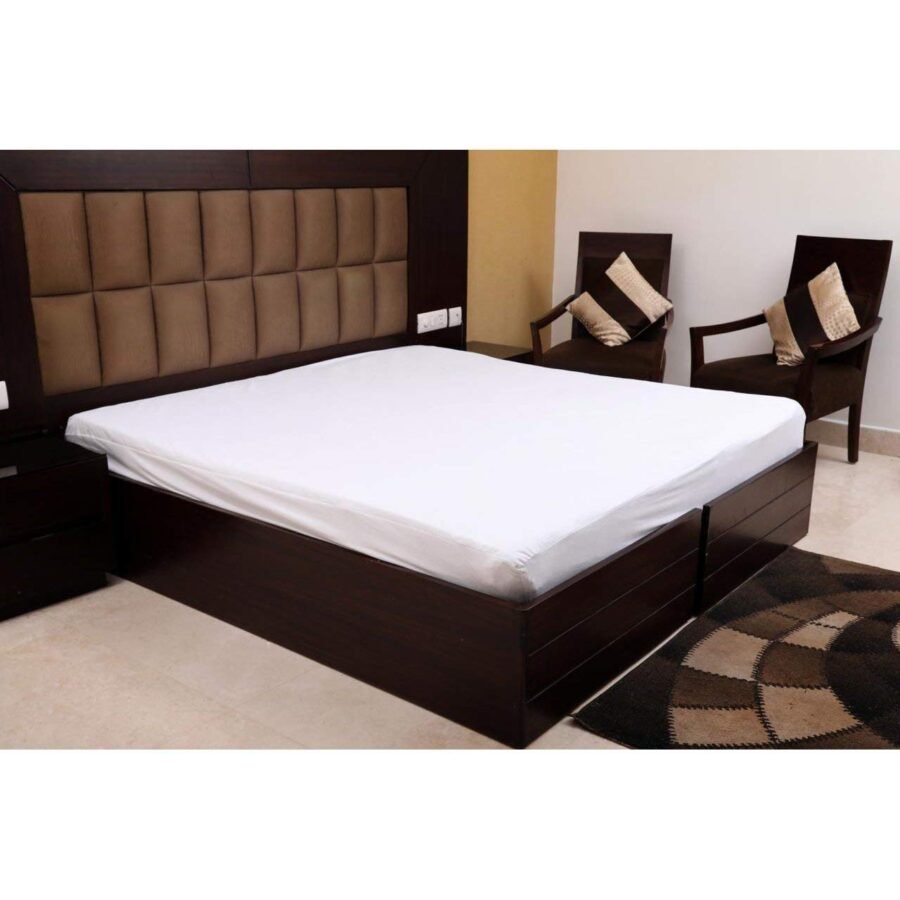 Terry Cotton Mattress Protector (White, 48 X 72 Inch)