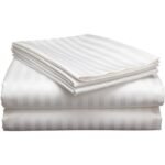 King Size Bed Sheet with 2 Pillow Covers (Satin Stripe-200 T.C.)
