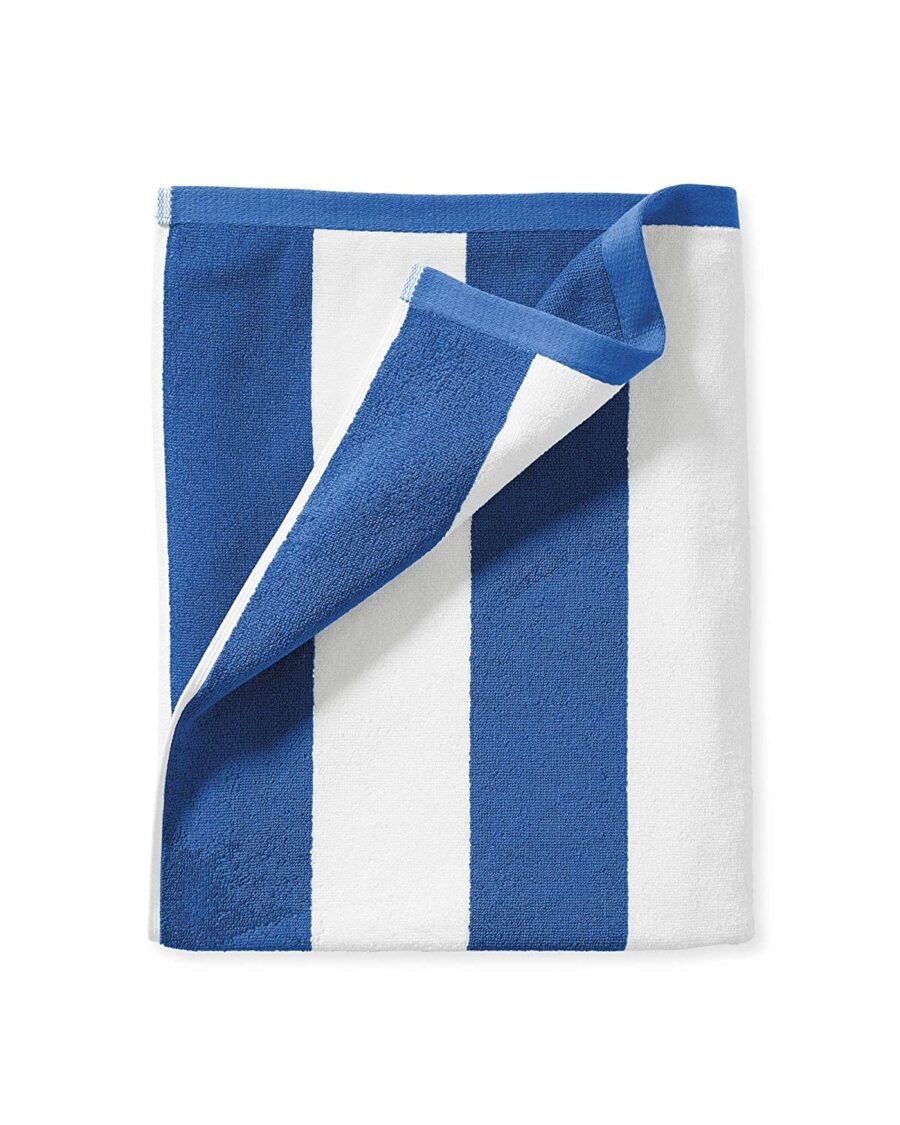 Cotton Towel 450 GSM (White & Blue) - Image 2