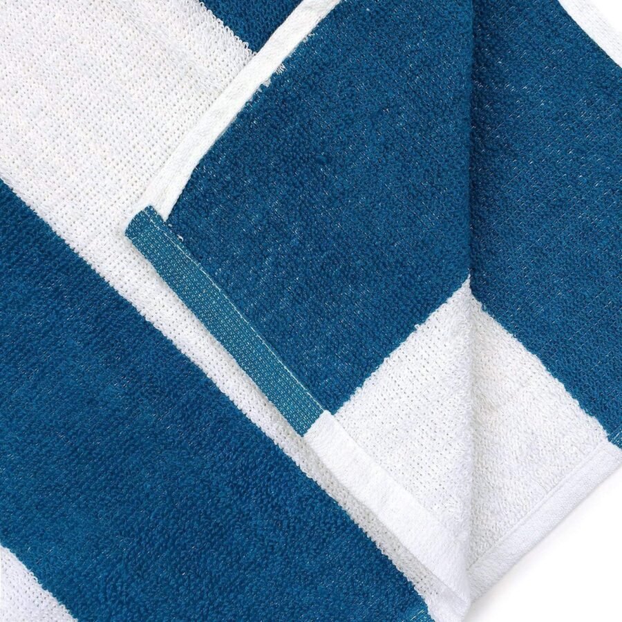Cotton Towel 450 GSM (White & Blue) - Image 3