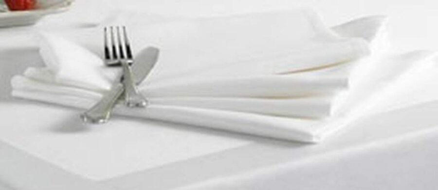 Plain Damask White Dinner Napkin (4 Pcs) - Image 4
